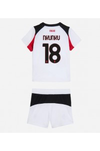 AC Milan Christopher Nkunku #18 Jalkapallovaatteet Lasten Vieraspeliasu 2025-26 Lyhythihainen (+ Lyhyet housut)